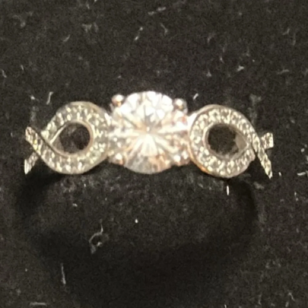 Cubic Zirconia Size 7 Silver-Tone Ring